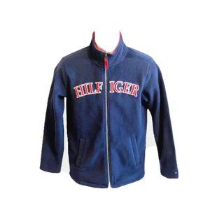 Vintage Kids Tommy Hilfiger Full Zip Fleece Jacket Blue, Red with Name L…